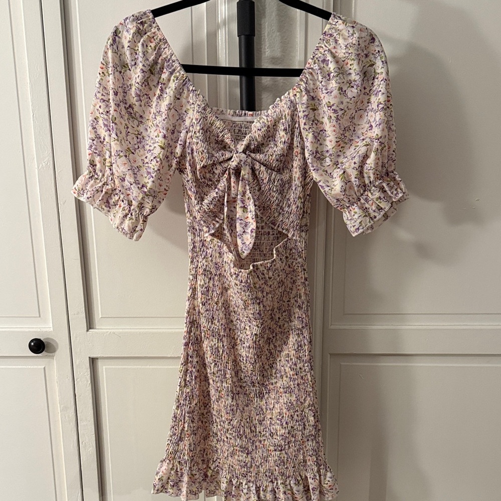SHEIN Pastel Florals Smocked Dress